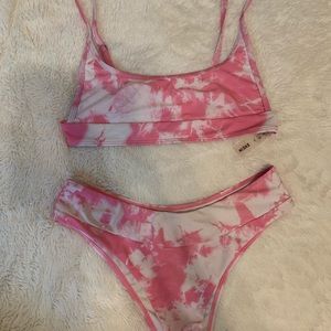 Hot pink tie dye bikini
